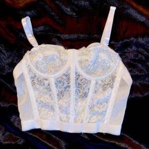 White Lace Corset Bra